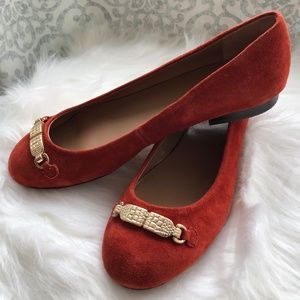 NWT Burnt Orange Suede Flats